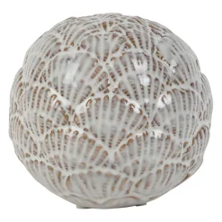 Boule décorative en grès blanc d11cm - Itsaki