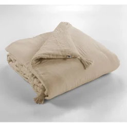 Bout de lit en gaze de coton ficelle 90x200cm - Gaia