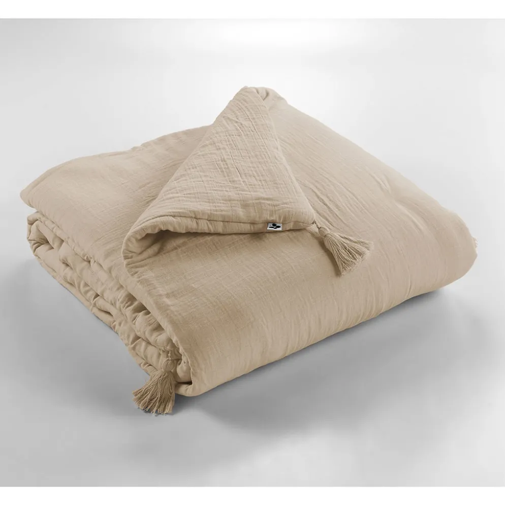 Bout de lit en gaze de coton ficelle 90x200cm - Gaia