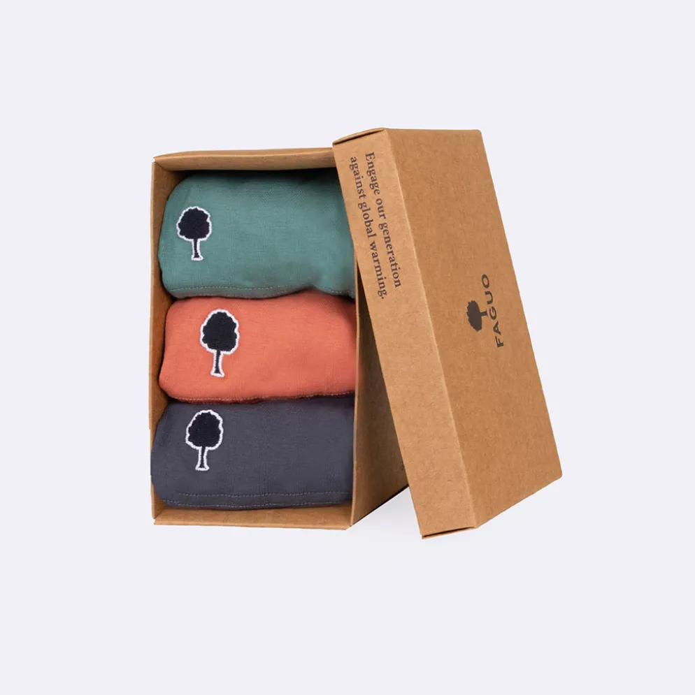 Boxer x3 bleu marine, rose et vert L