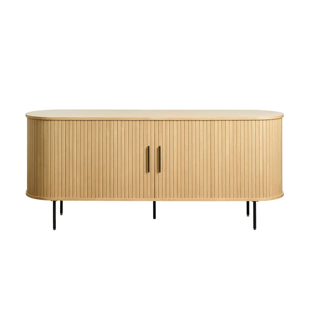 Buffet en placage chêne naturel 180x45cm - Nola
