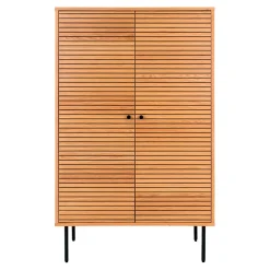 Buffet haut 2 portes en bois naturel h130cm - Kimi