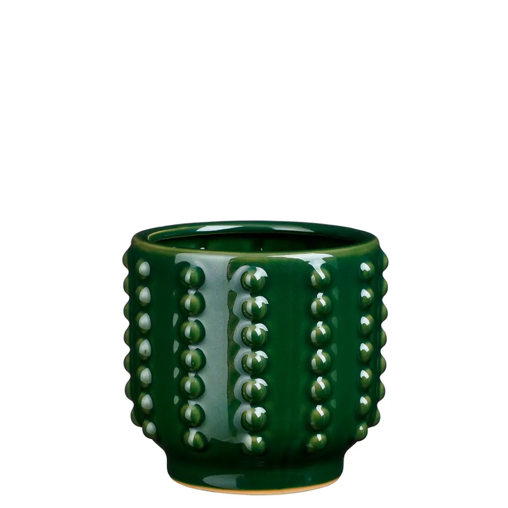 Cache pot en céramique vert d15cm - Boaz