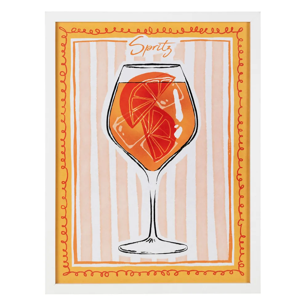 Cadre déco spritz rose et terracotta 32x42cm