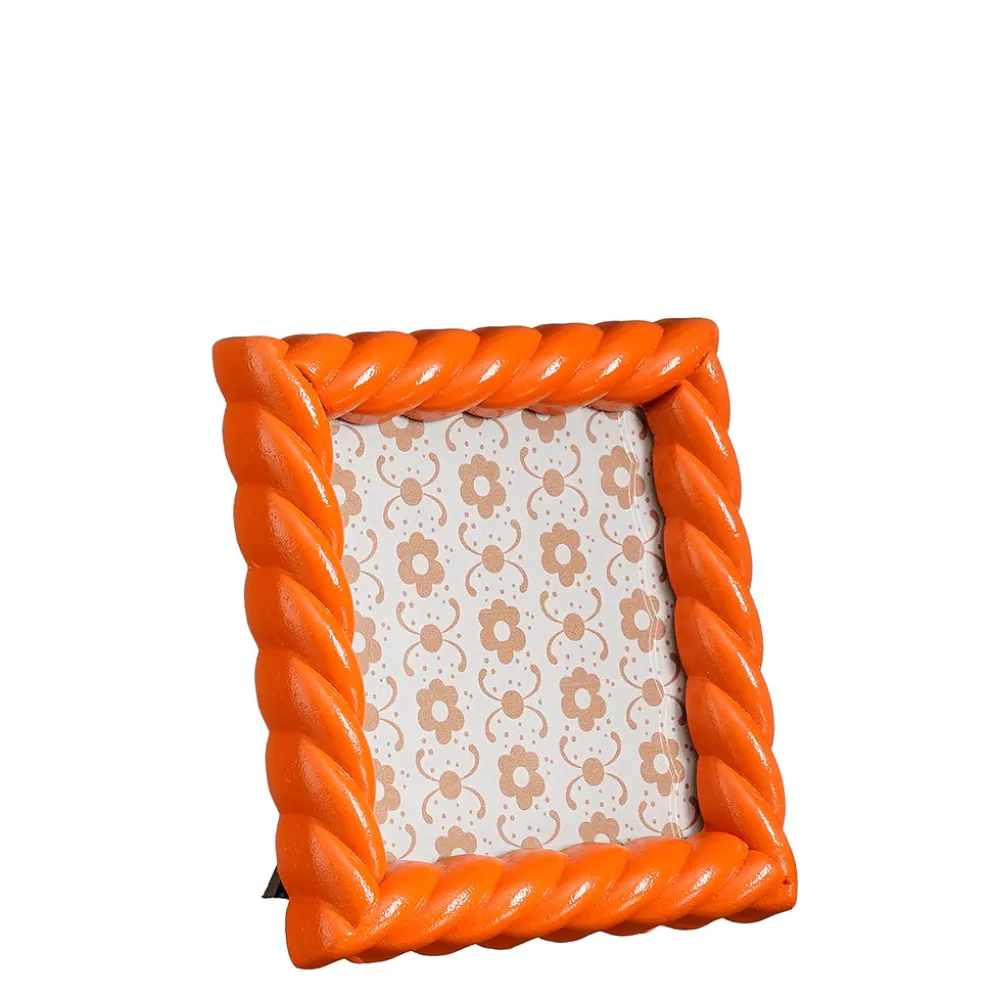 Cadre photo en bois orange 13x13cm - Esto