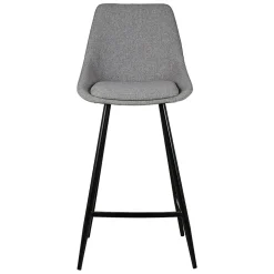 Chaise de bar en tissu gris clair h67cm - Ben