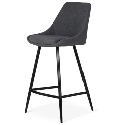 Chaise de bar en tissu gris foncé h67cm - Ben