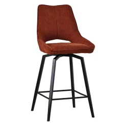 Chaise de bar pivotante en tissu terracotta - Stockholm