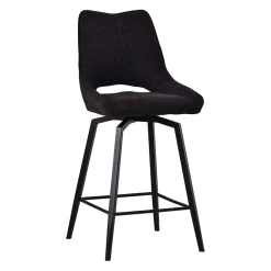 Chaise de bar pivotante en tissu marron - Stockholm