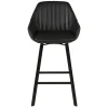 Chaise de bar pivotante noir veilli h75cm - Moss