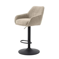 Chaise de bar pivotante réglable h69/84cm en tissu lin - Avola