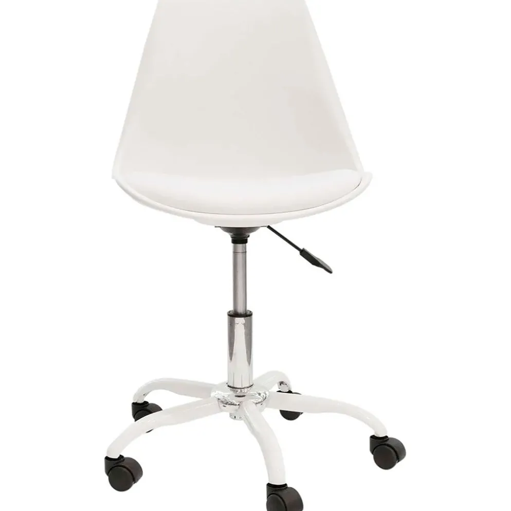 Chaise de bureau à roulettes blanc - Samantha
