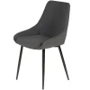 Chaise de salle à manger en tissu gris foncé - Ben