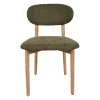 Chaise de salle à manger en peuplier et lin kaki - Cautret