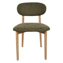 Chaise de salle à manger en peuplier et lin kaki - Cautret
