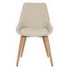 Chaise de salle à manger en tissu crème - Ben