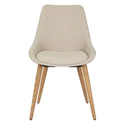 Chaise de salle à manger en tissu crème - Ben