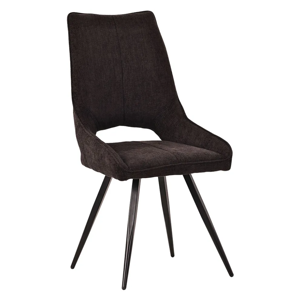 Chaise de salle à manger en tissu marron - Stockholm