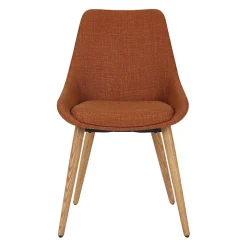 Chaise de salle à manger en tissu cognac - Ben