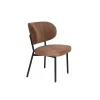 Chaise de salle à manger en tissu orange - Sanne