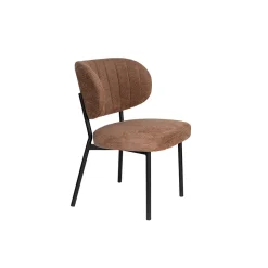 Chaise de salle à manger en tissu orange - Sanne