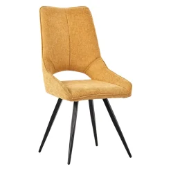 Chaise de salle à manger en tissu jaune - Stockholm