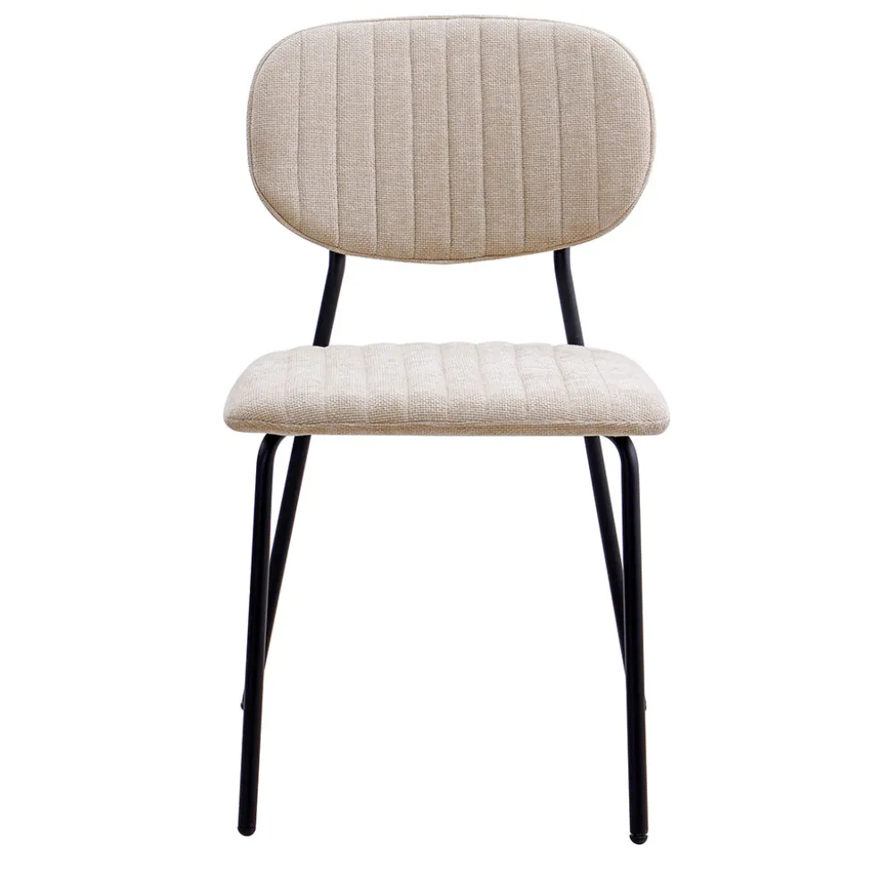 Chaise de salle à manger en tissu beige - Kota