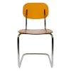 Chaise de salle à manger en polycarbonate et fer ambre - Seventies
