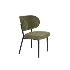 Chaise de salle à manger en tissu vert - Sanne