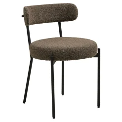 Chaise de salle à manger en tissu brun - Badalona