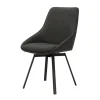 Chaise de salle à manger pivotante en tissu noir - Kizim