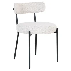 Chaise de salle à manger tissu blanc - Badalona