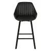 Chaise haute pivotante noir veilli h65cm - Moss