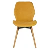Chaise salle à manger en tissu soft touch moutarde - Keri