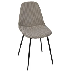 Chaise salle à manger en velours côtelé taupe h46cm - Scarlett
