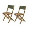 Chaises de jardin pliantes x2 en bois d'acacia vert - Liverno