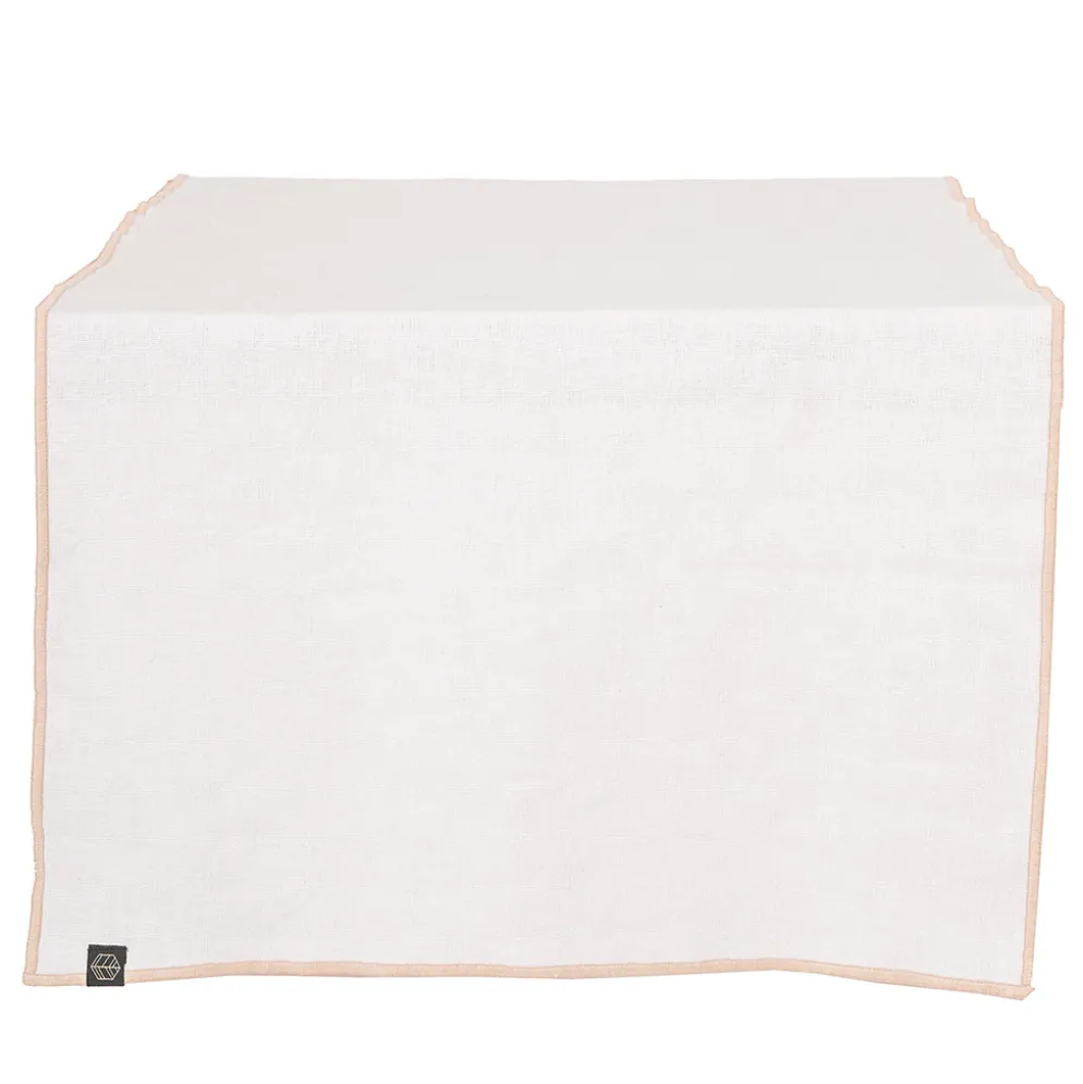 Chemin de table en lin et coton blanc 48x160cm - Calvi II