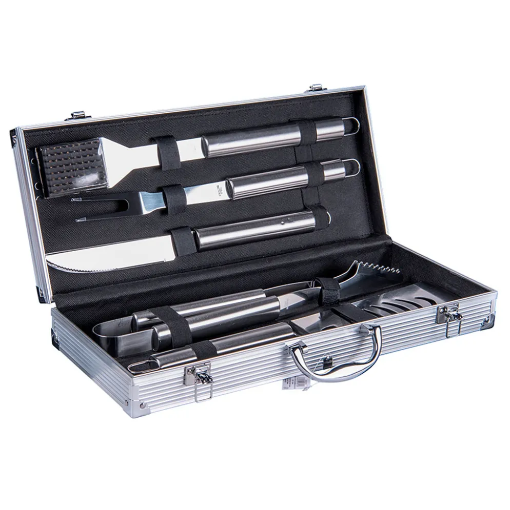 Coffret barbecue 5 ustensiles en inox