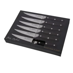Coffret de 6 couteaux à steack noir - Massif
