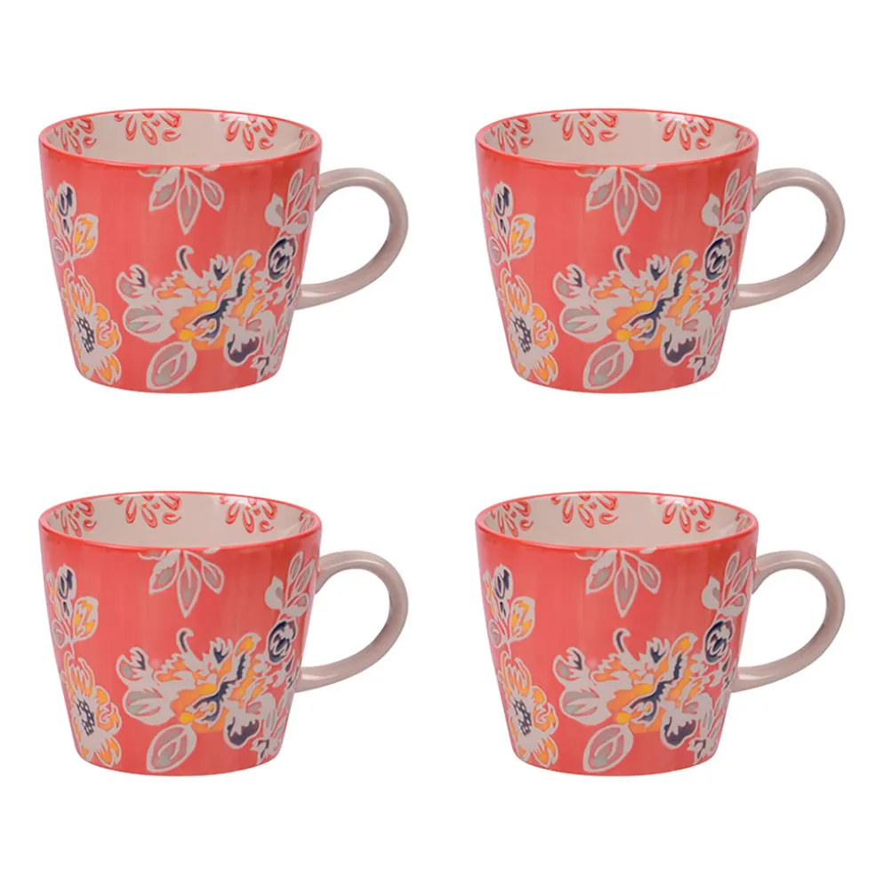 Coffret de 4 tasses en grès rouge 36cl - Ava