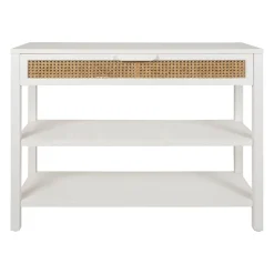 Console 2 étagères en sapin blanc - Adela