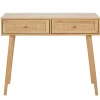 Console 2 tiroirs en bois naturel - Baia