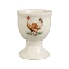 Coquetier poule en faïence blanc cassé - Collection