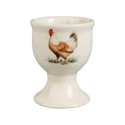 Coquetier poule en faïence blanc cassé - Collection