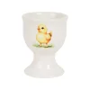 Coquetier poussin en faïence blanc et jaune - Collection