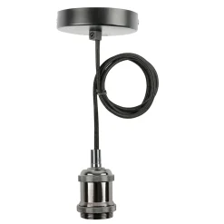 Cordon électrique pour suspension en métal noir E27 0.70M