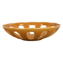 Coupe en grès moutarde moucheté d28cm - Organic