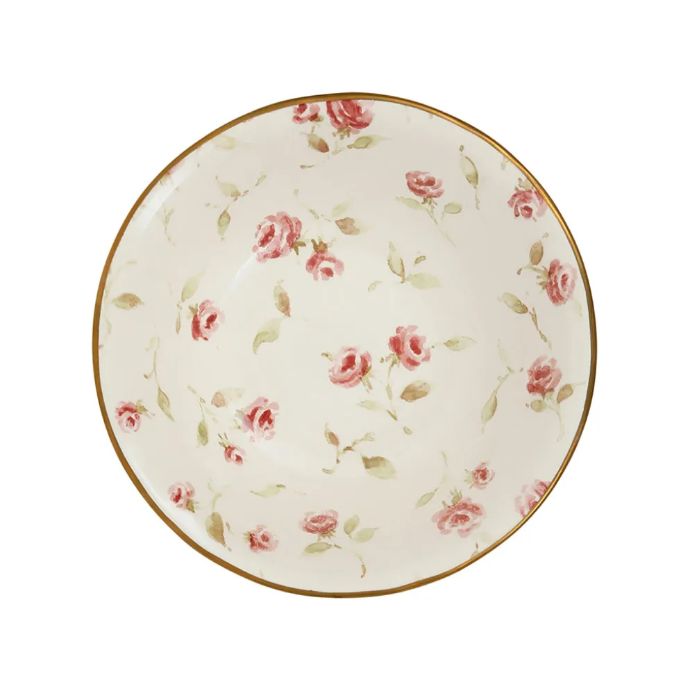 Coupelle en faïence rose et doré d15cm - Rose