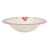 Coupelle en faïence rouge d20cm - damier