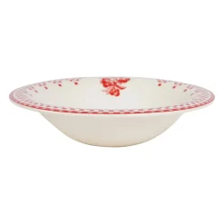 Coupelle en faïence rouge d20cm - damier